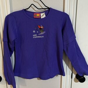 Kim Possible Disney Y2K Purple Thermal Cartoon Core Long Sleeve